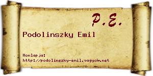 Podolinszky Emil névjegykártya
